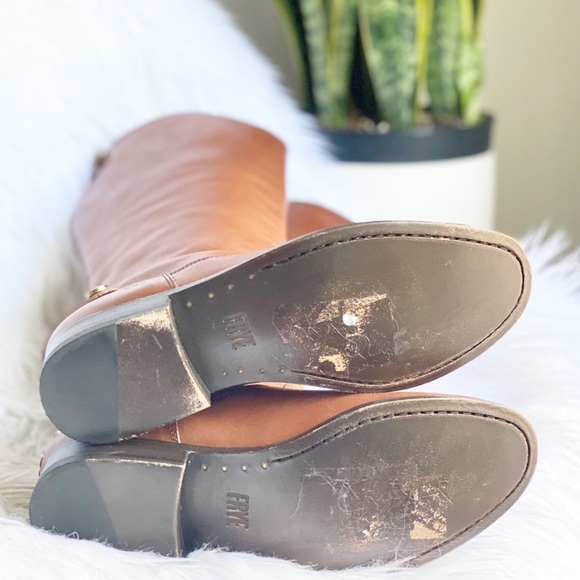 Frye Melissa Button Cognac Leather Riding Boot - Picture 6 of 9